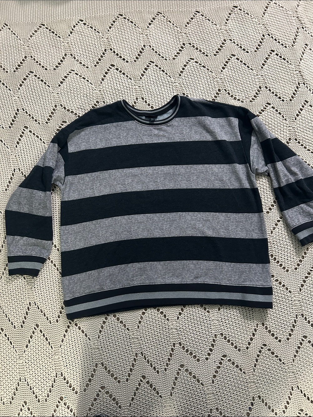 Torrid Soft Gray Striped Sweatshirt Sz 0